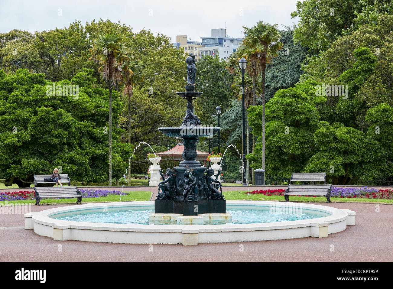 Fountain at Albert Park, Auckland, New Zealand Stock Photo