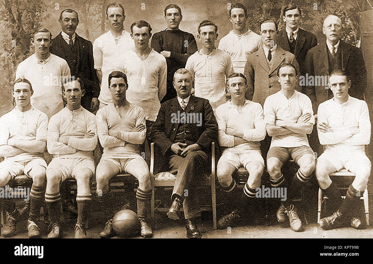 DAVENTRY TOWN FOOTBALL CLUB TEAM (Historic photograph, date unknown)  -English soccer. Stock Photo