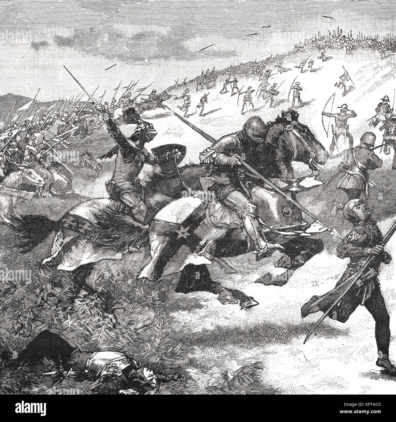 Charge of the Scots, Battle of Homildon Hill, 14 September 1402 Stock Photo
