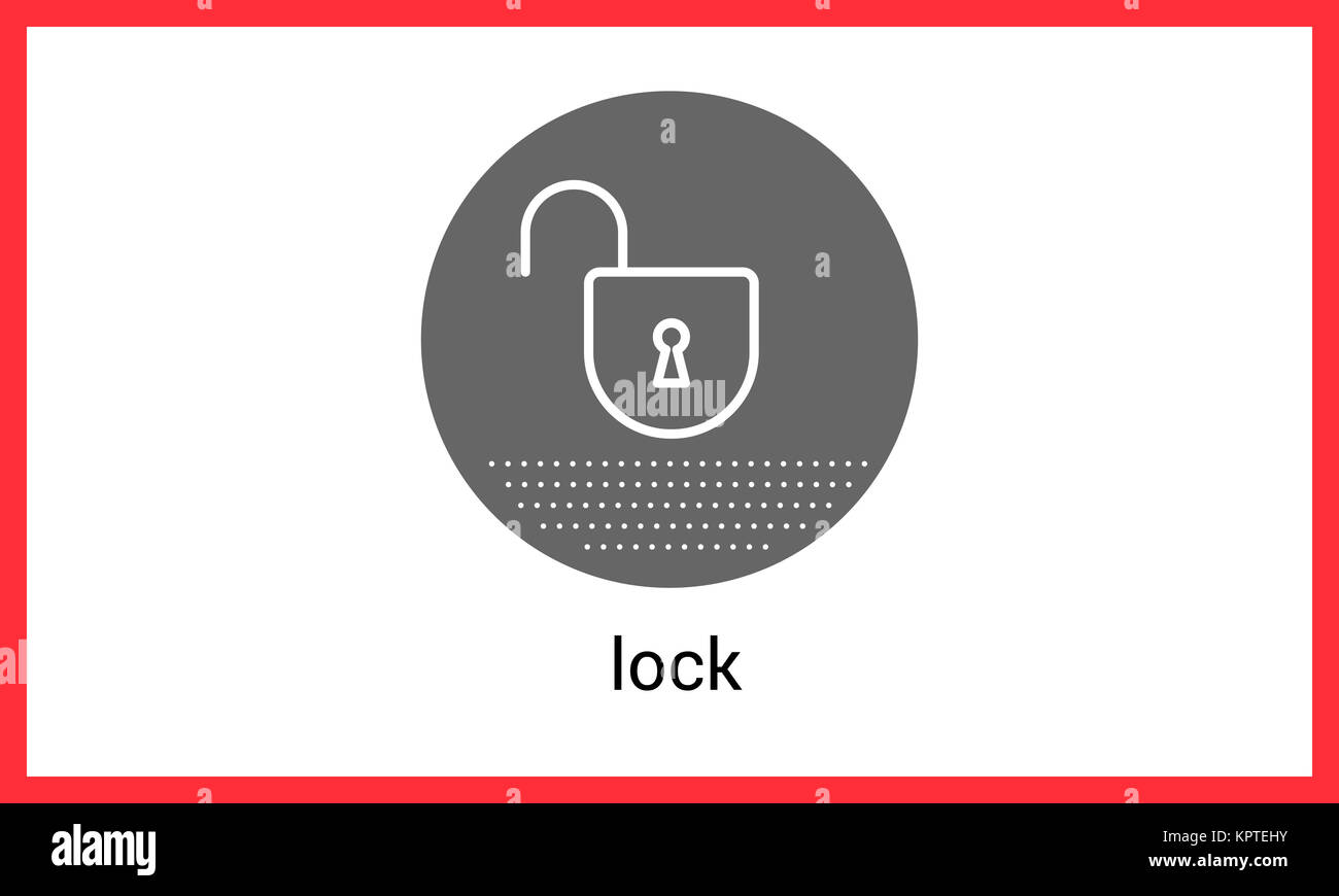 Opened padlock contour outline vector icon. Lock linear pictogram Stock ...