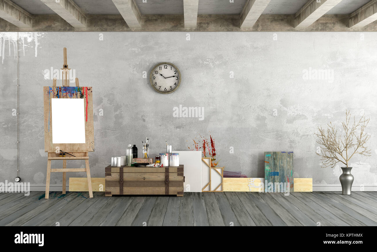 Vintage Art Studio Stock Photo Alamy
