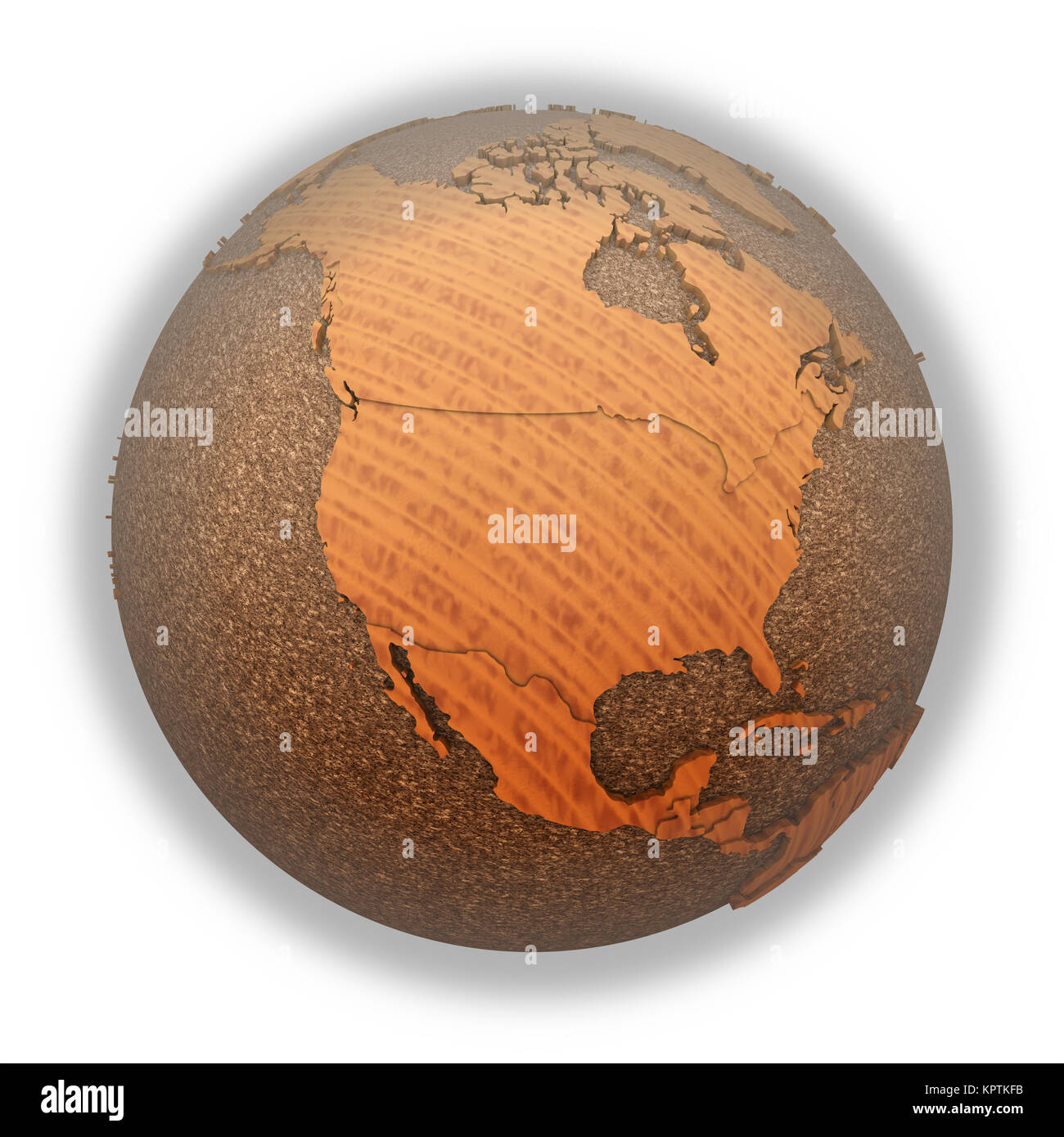 North America on wooden planet Earth Stock Photo - Alamy