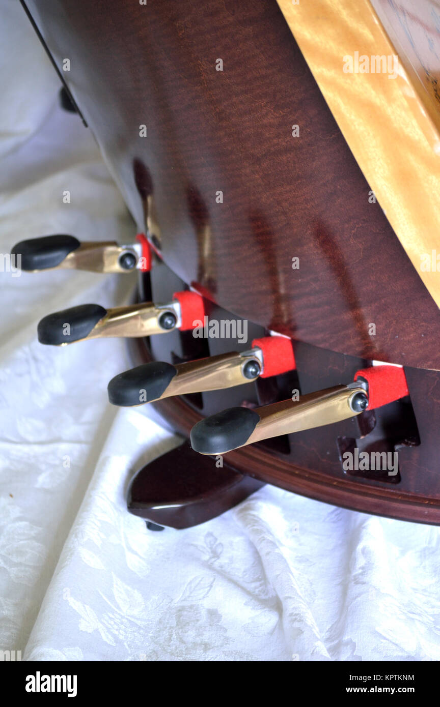 Pedals of a pedal harp Stock Photo Alamy