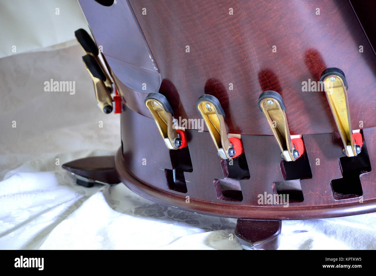 Pedals of a pedal harp Stock Photo Alamy