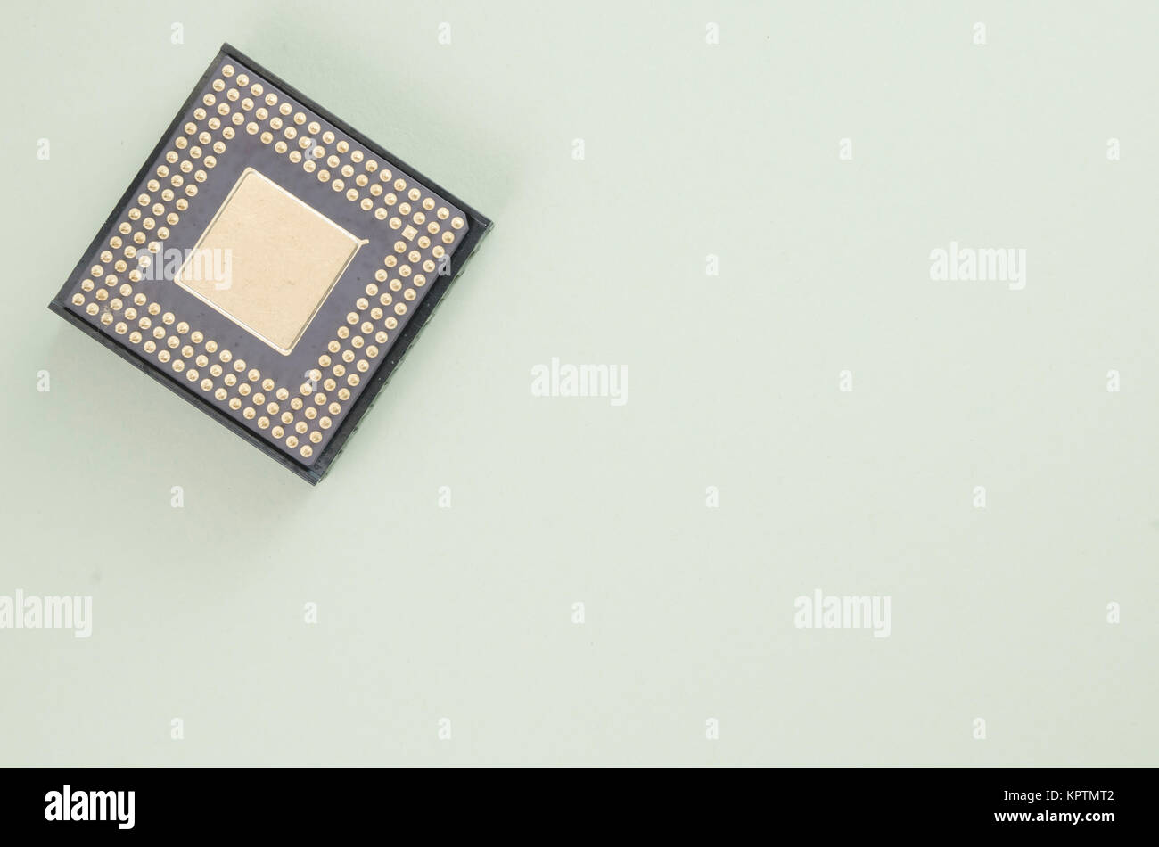microprocessor digital integrated circuit die package - pins side view Stock Photo