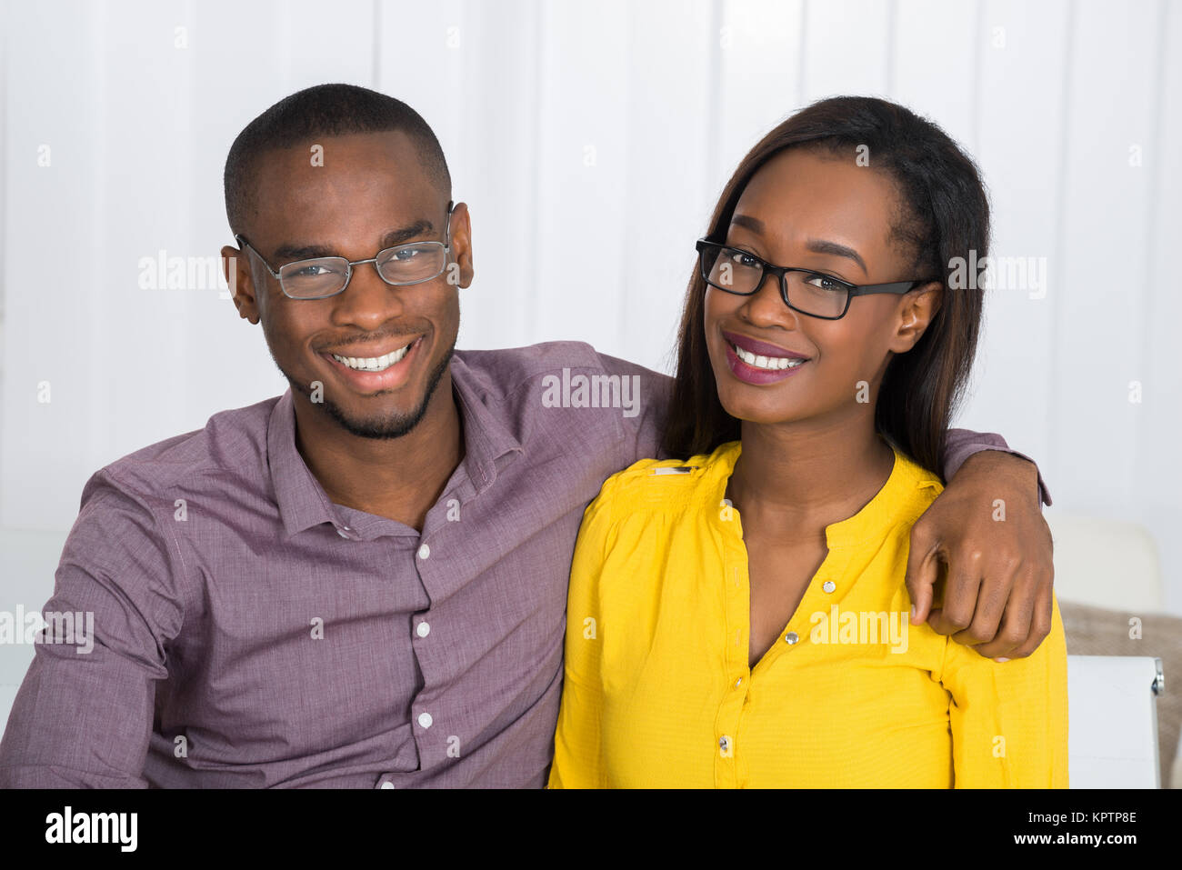 Portrait Of A Young Happy African Couple Stock Photo - Alamy