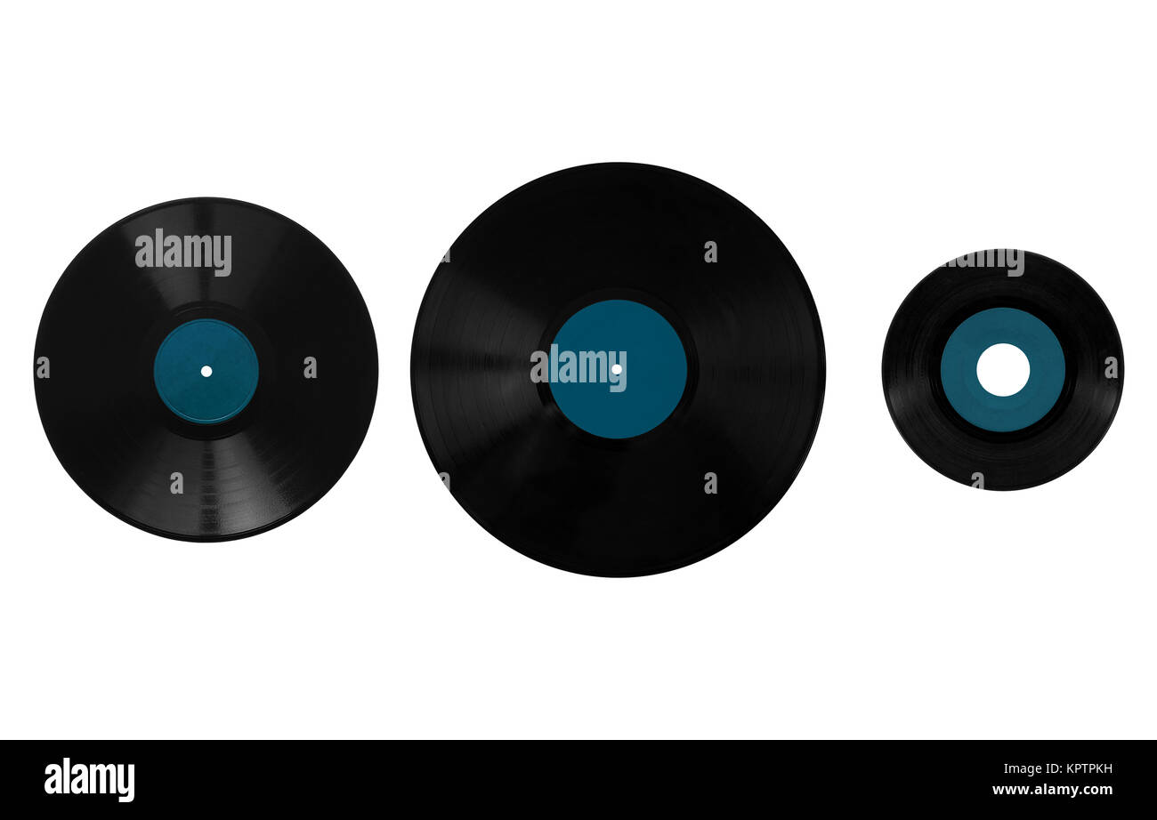 Size comparison of many analogue recording media for music. Left to