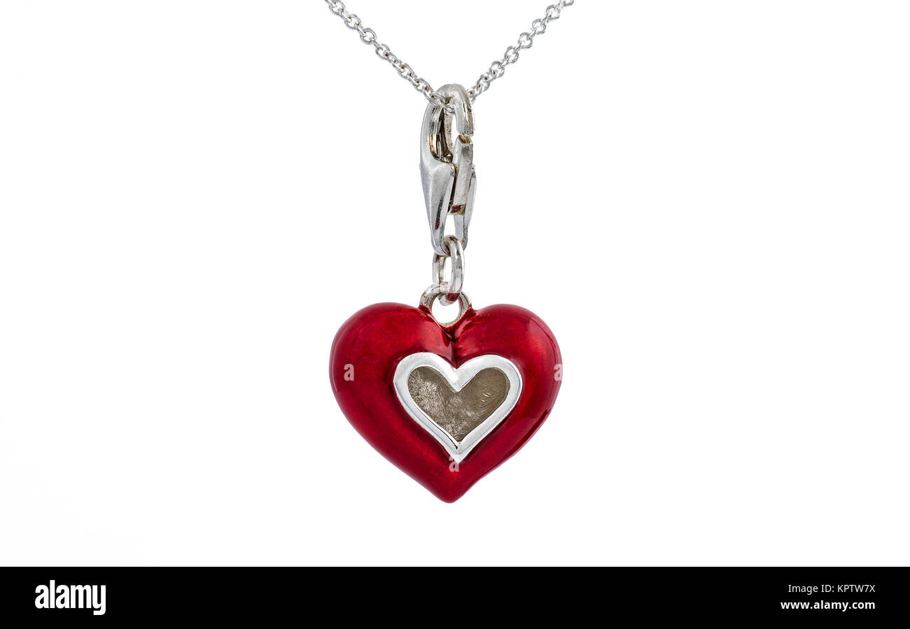 Red heart pendant, necklace Stock Photo Alamy
