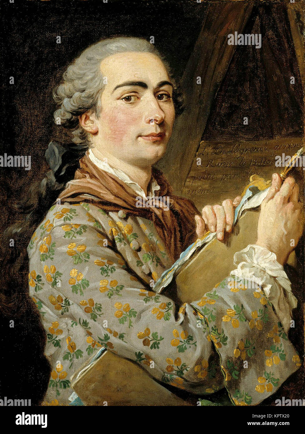 Louis-Jean-François Lagrenée, self portrait. 1750 Stock Photo