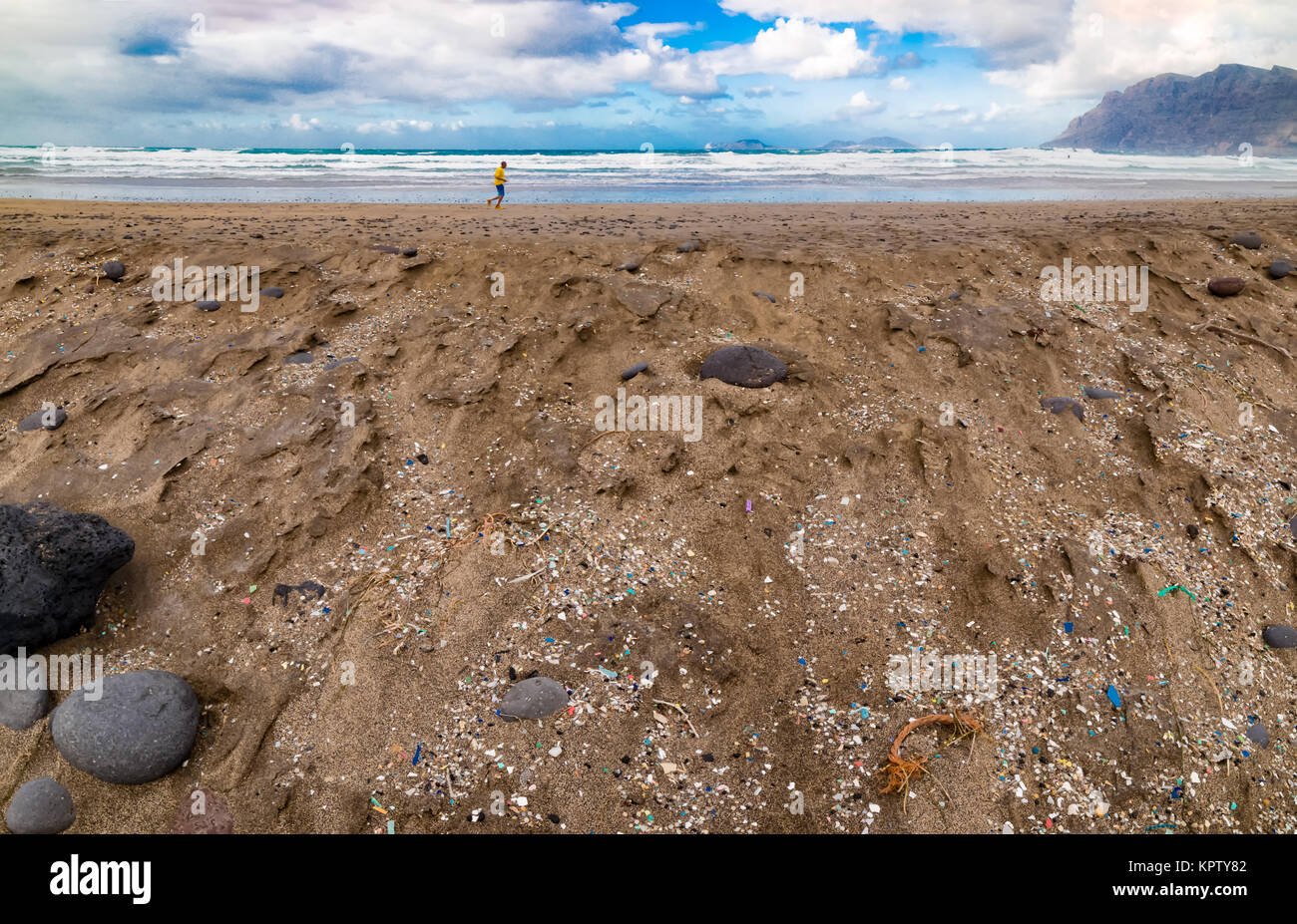 Â flotsam plastic particles - marine litter - our oceans & beaches sink in plastic trash Stock Photo