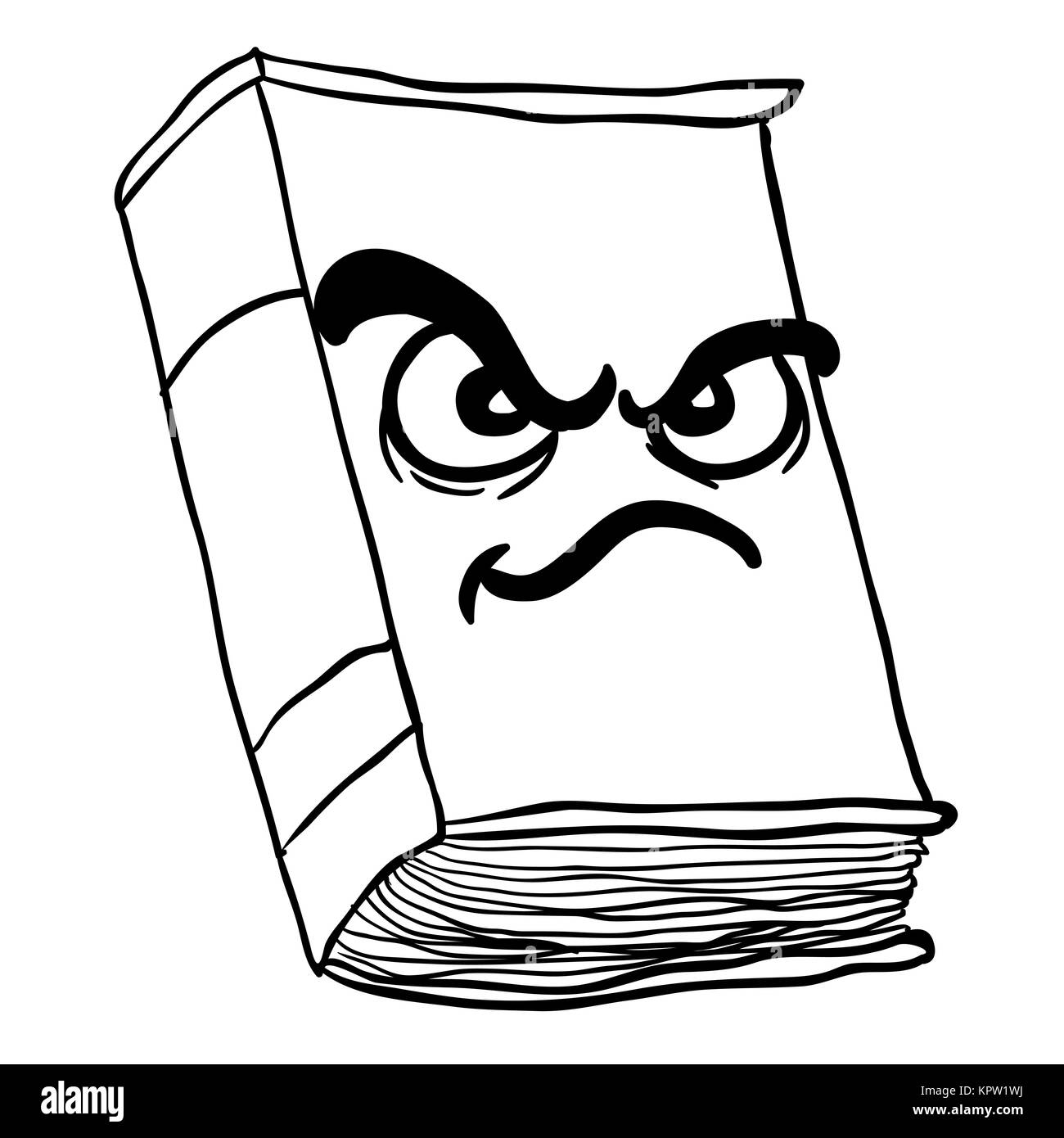 black and white angry old book Stock Photo