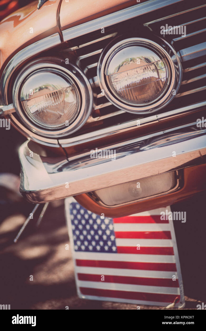 Vintage car headlight Stock Photo - Alamy