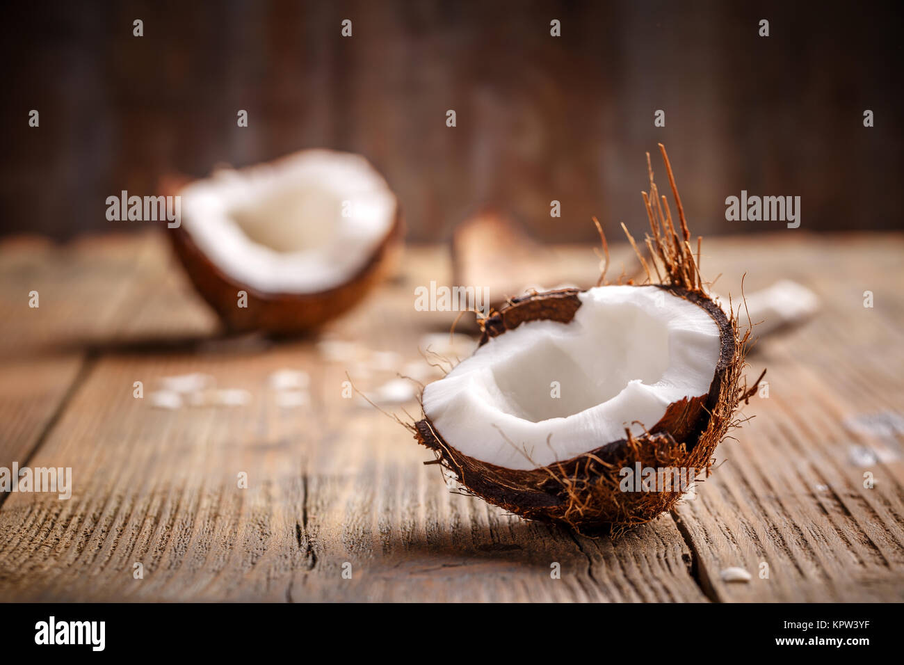Coconut pieces Stock Photo