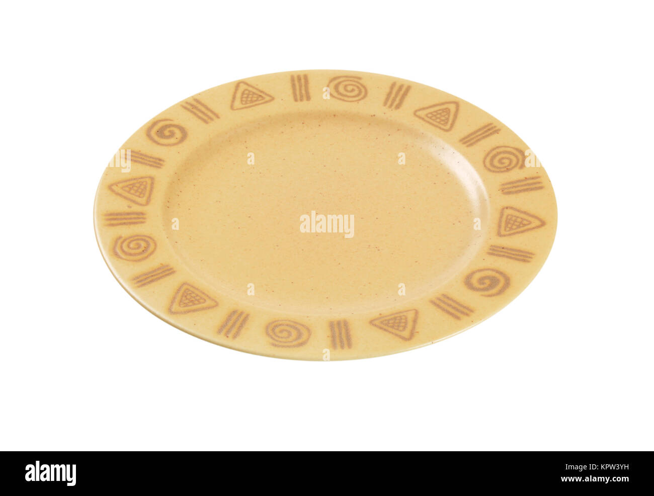 Handmade pottery plate with decorated rim Stock Photo Alamy