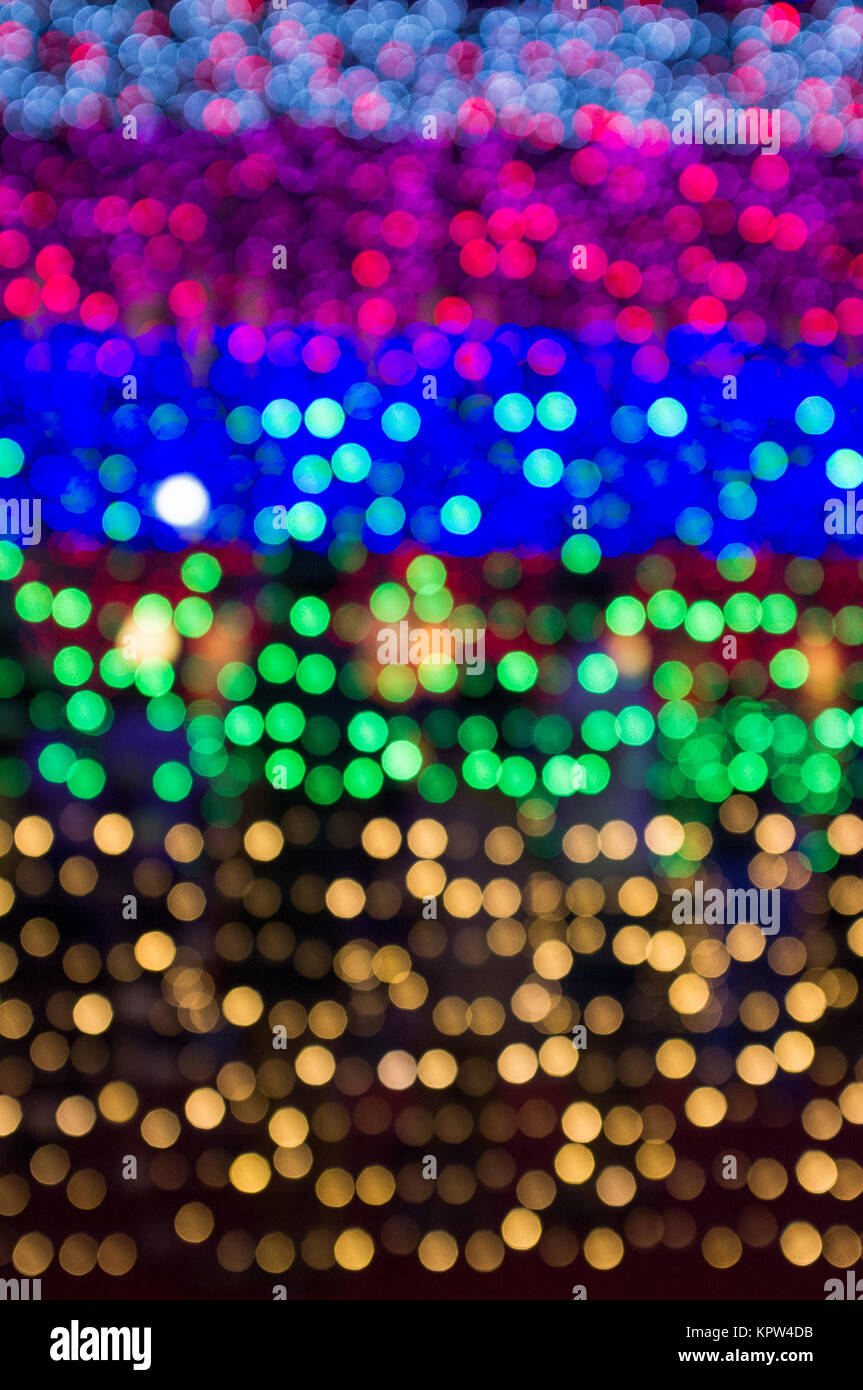 Abstract circular bokeh background of Christmas light Stock Photo
