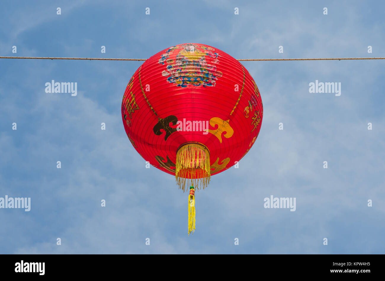 Red Chinese Lanterns against a Blue Sky Stock Photo - Alamy