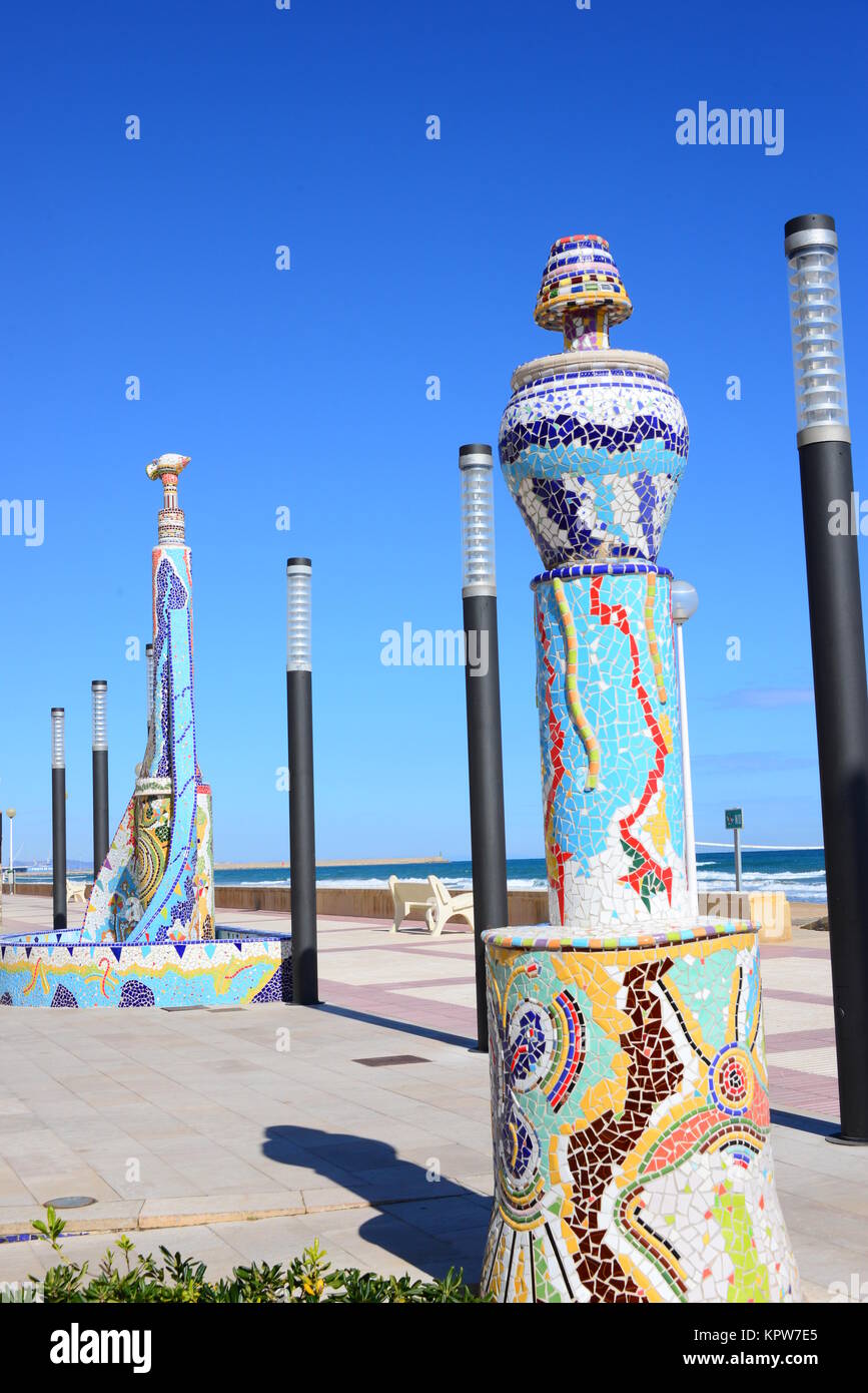 tiles by the sea in daimuz - valencia province - spain Stock Photo