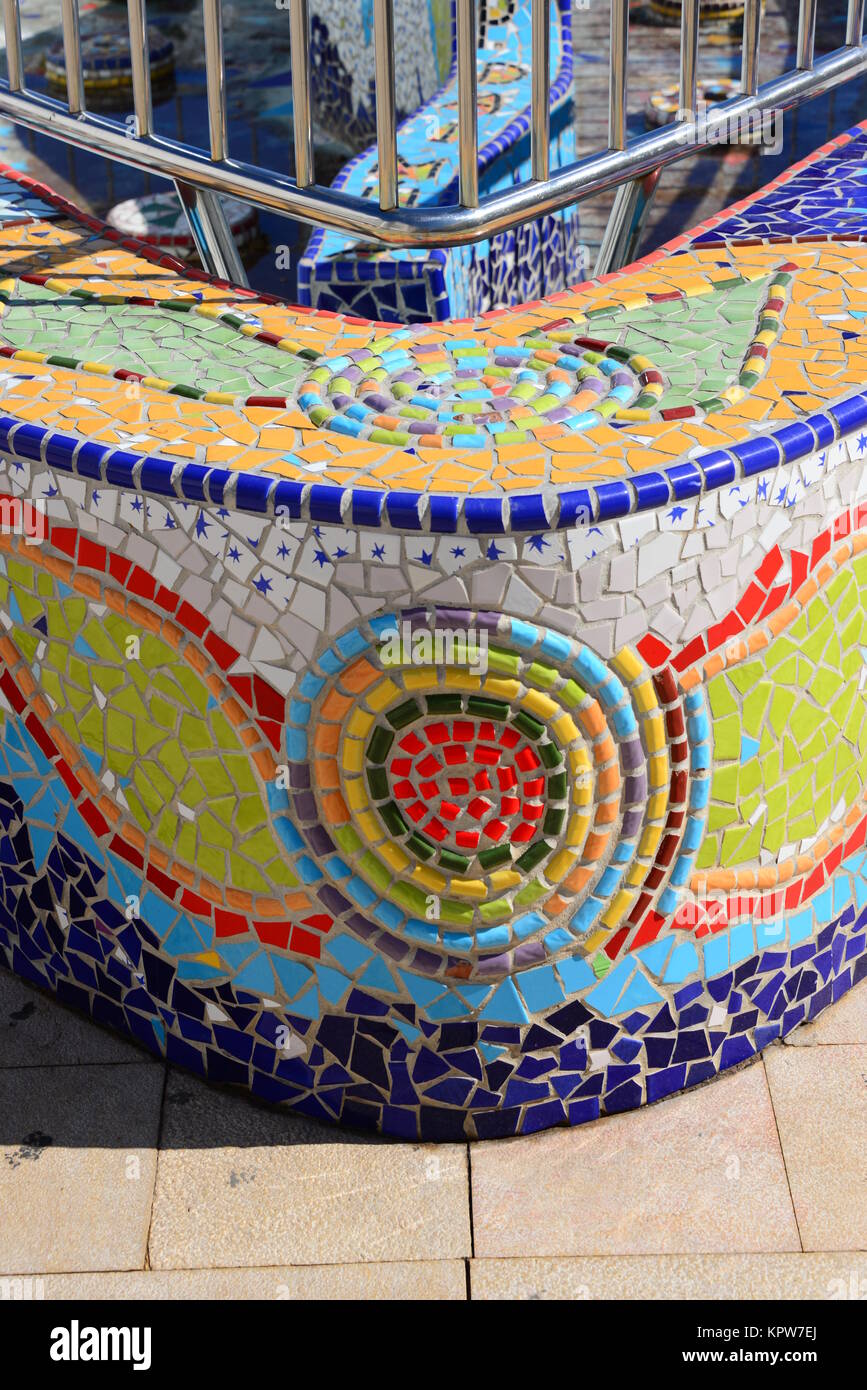 tiles at the sea,colorful,colored,spain,daimus (valencia) Stock Photo