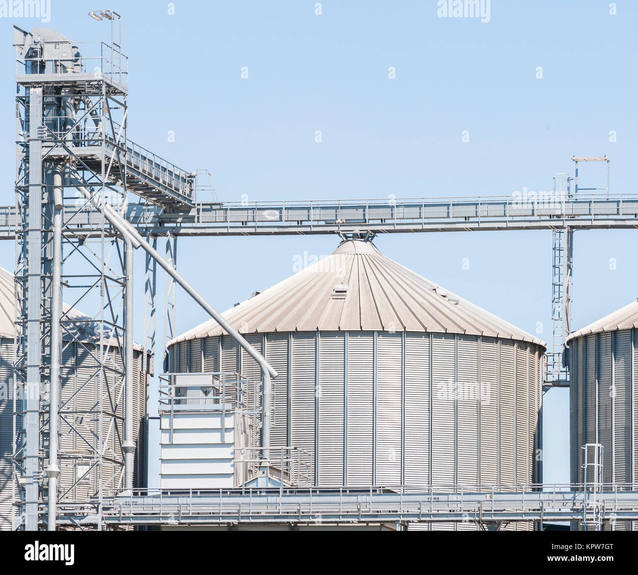 Storage facility cereals, and biogas production Stock Photo - Alamy