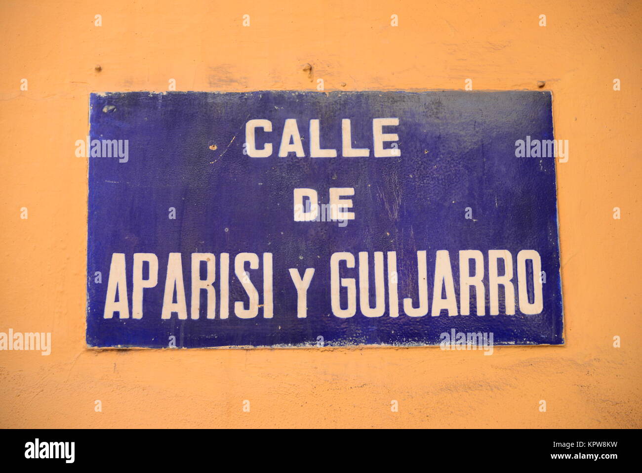 street signs in valencia - spain Stock Photo - Alamy