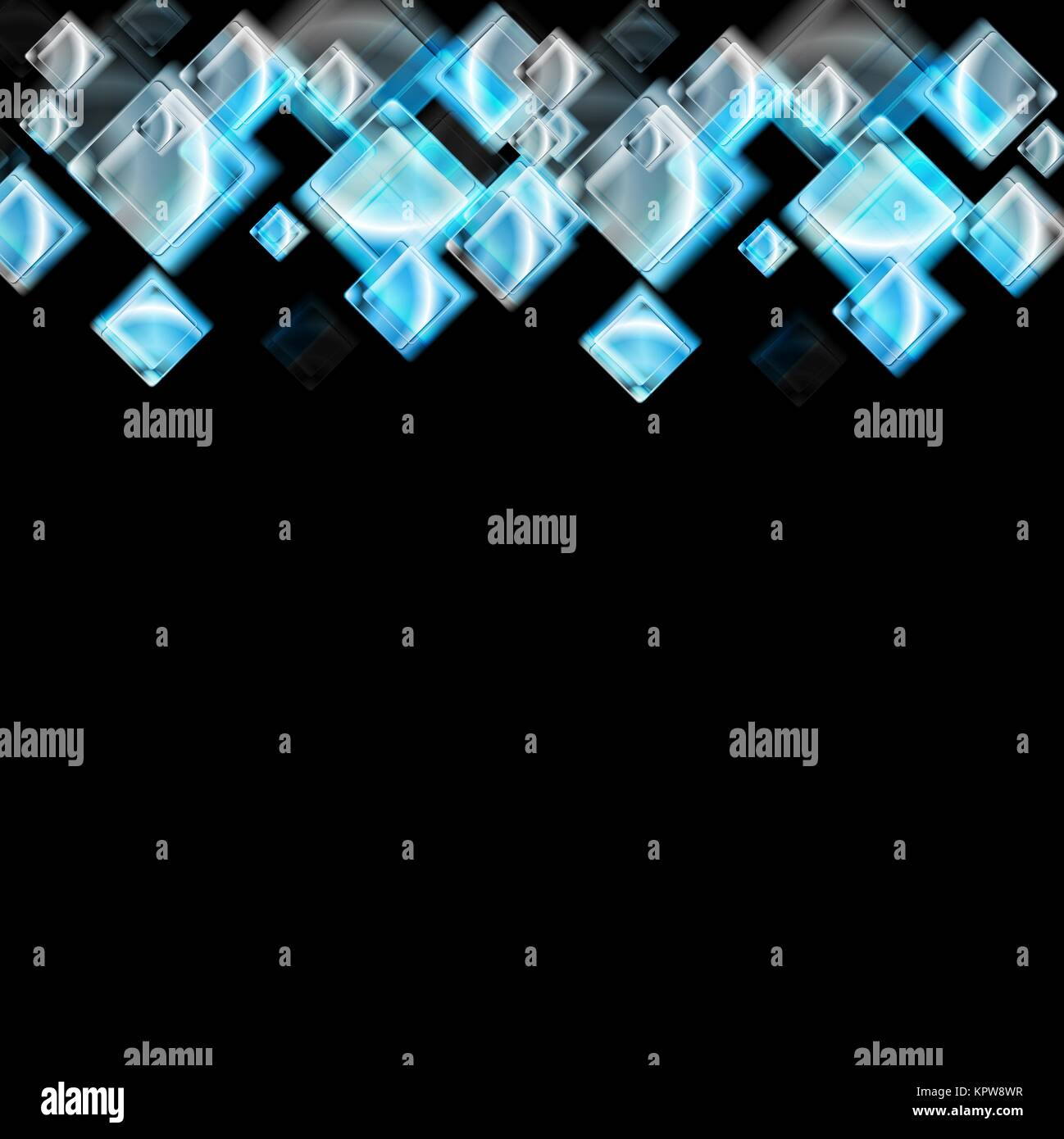 Abstract moving blue squares digital hi-res stock photography and ...