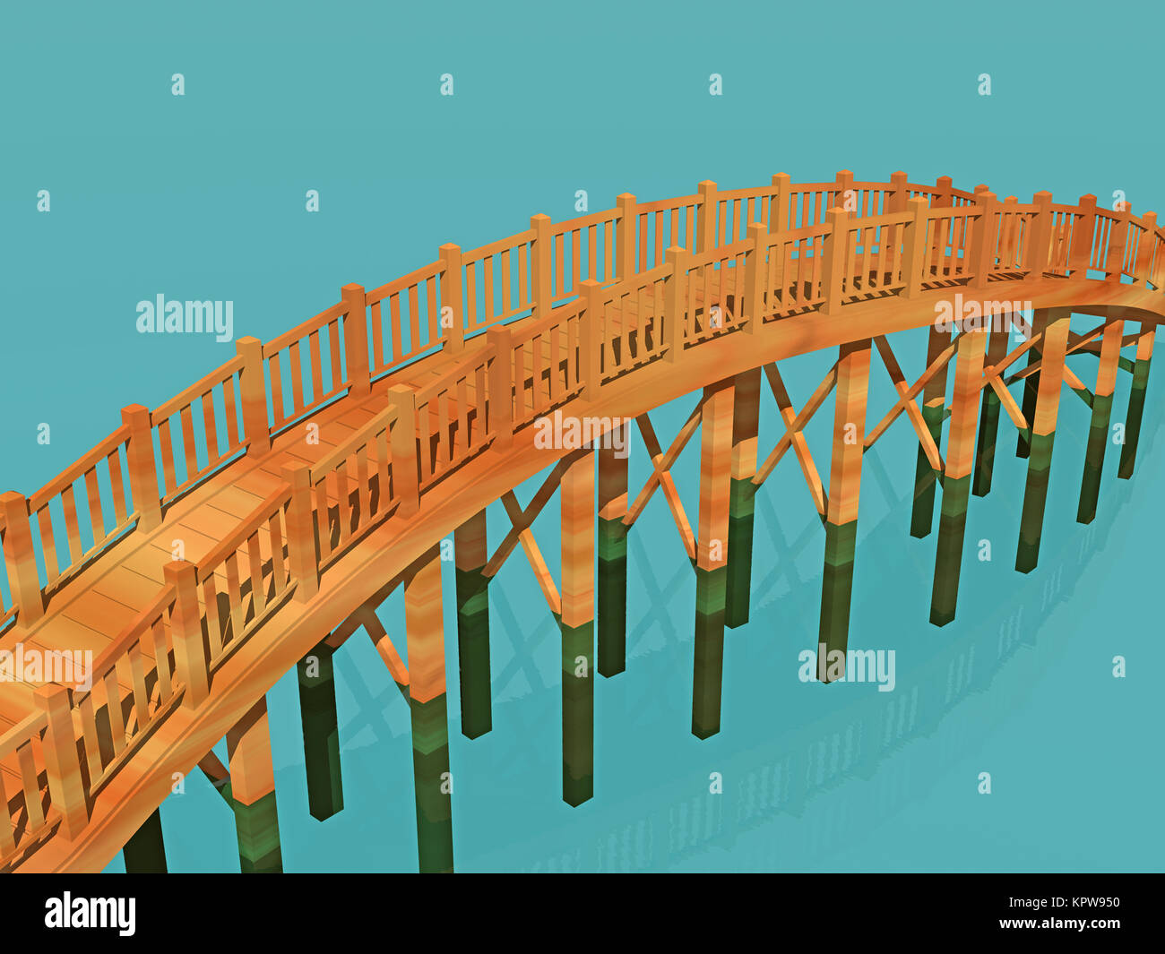 Wooden bridge over water Stock Photo Alamy