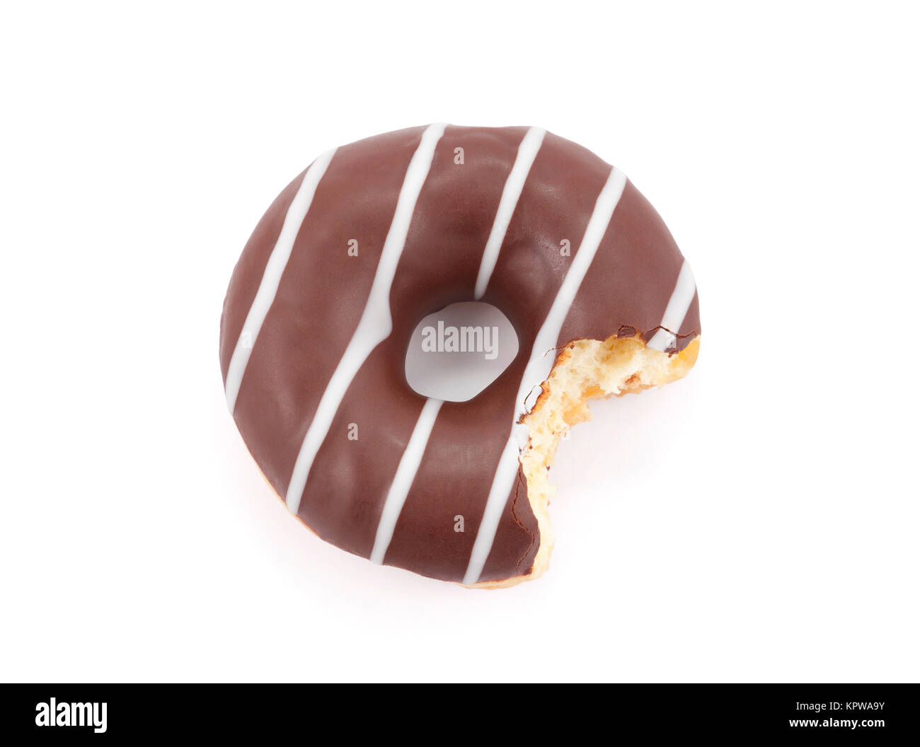 Bitten chocolate donut isolated on white with clipping path Stock Photo ...