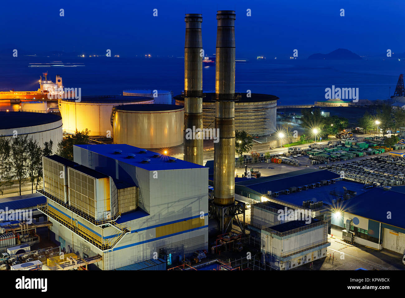 power station night Stock Photo - Alamy