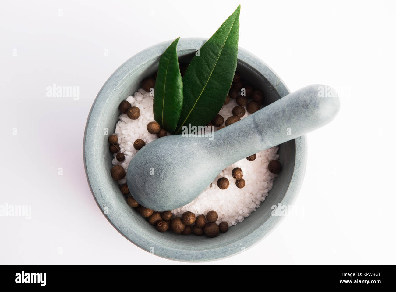 mortar pestle and salt Stock Photo Alamy