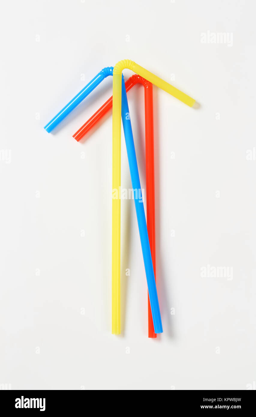 Plastic drinking straws Stock Photo Alamy