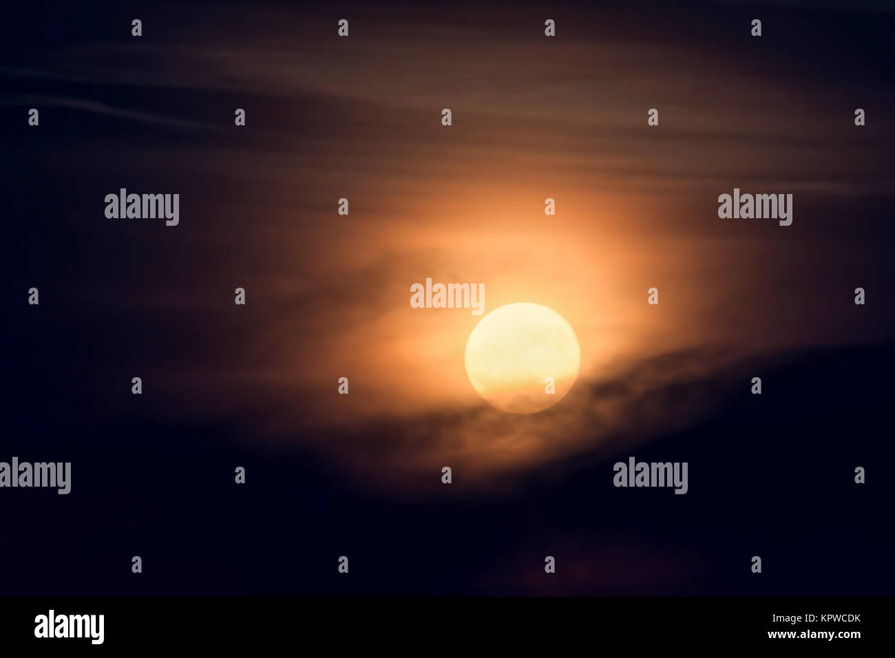 Dramatic sunset with clouds Stock Photo - Alamy