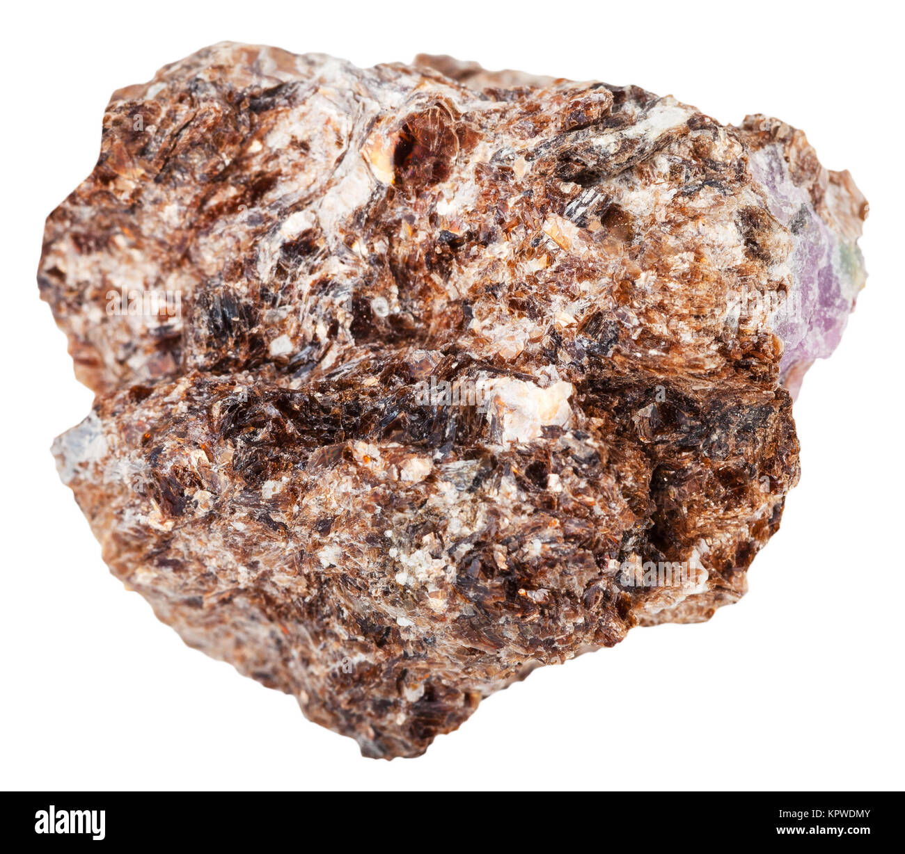 Phlogopite (magnesium mica) with Corundum crystal Stock Photo