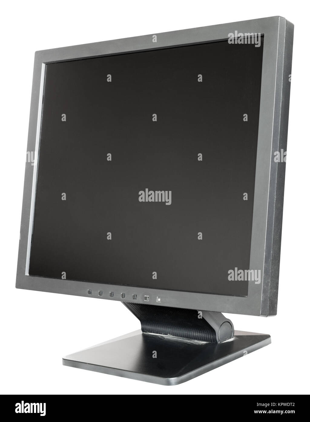 old used black LCD monitor isolated on white Stock Photo Alamy