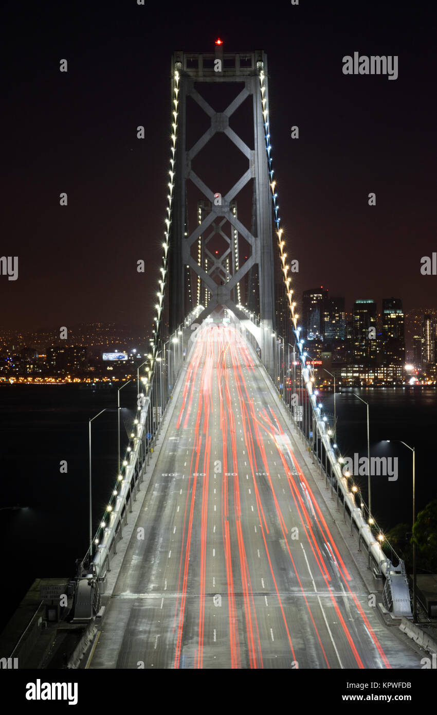 Bay Bridge Rush Hour Traffic San Francisco Transportation Stock Photo