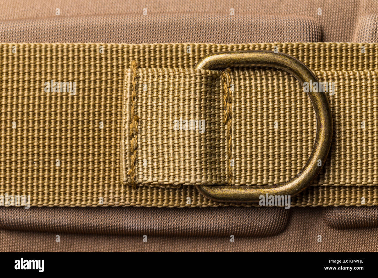 Metal ring on brown fabric Stock Photo - Alamy