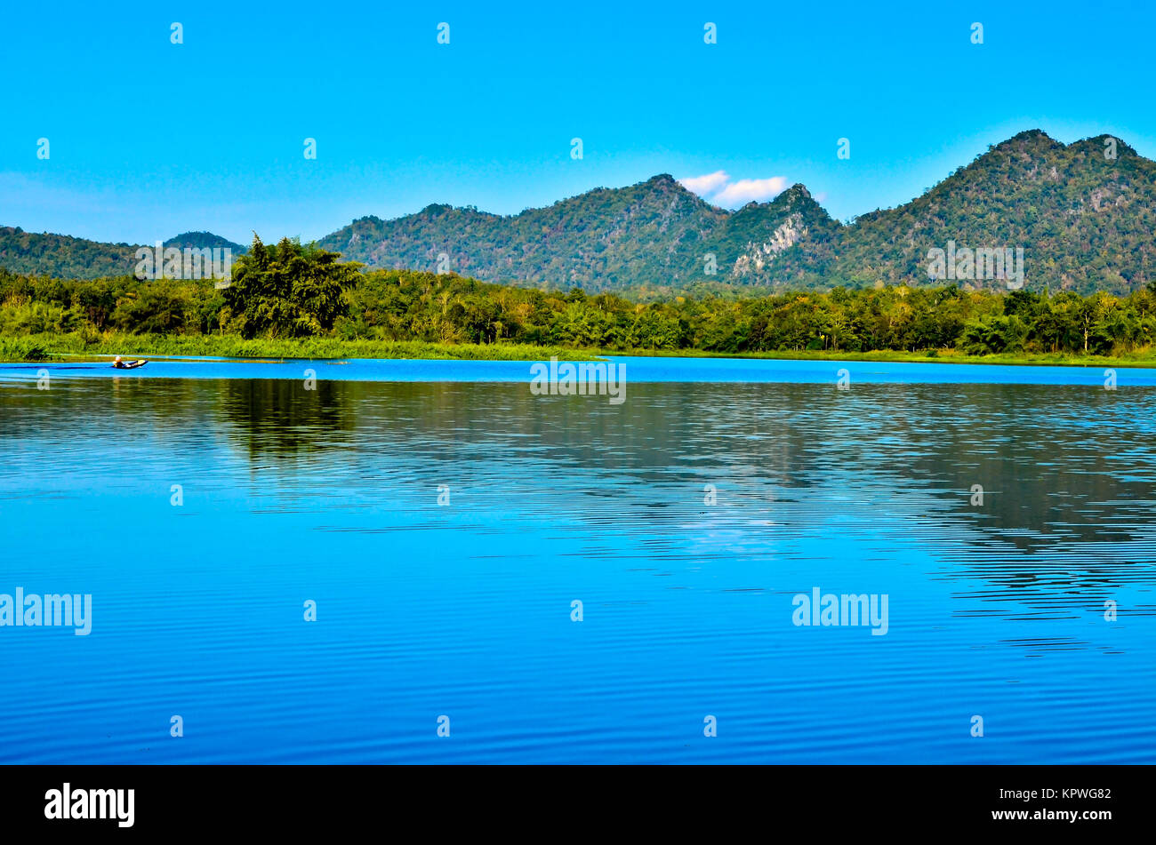 Reservoir Smepatag village in Lampang, Thailand. Stock Photo