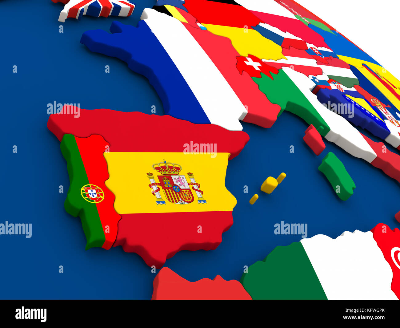 Spain map political flags hires stock photography and images Alamy