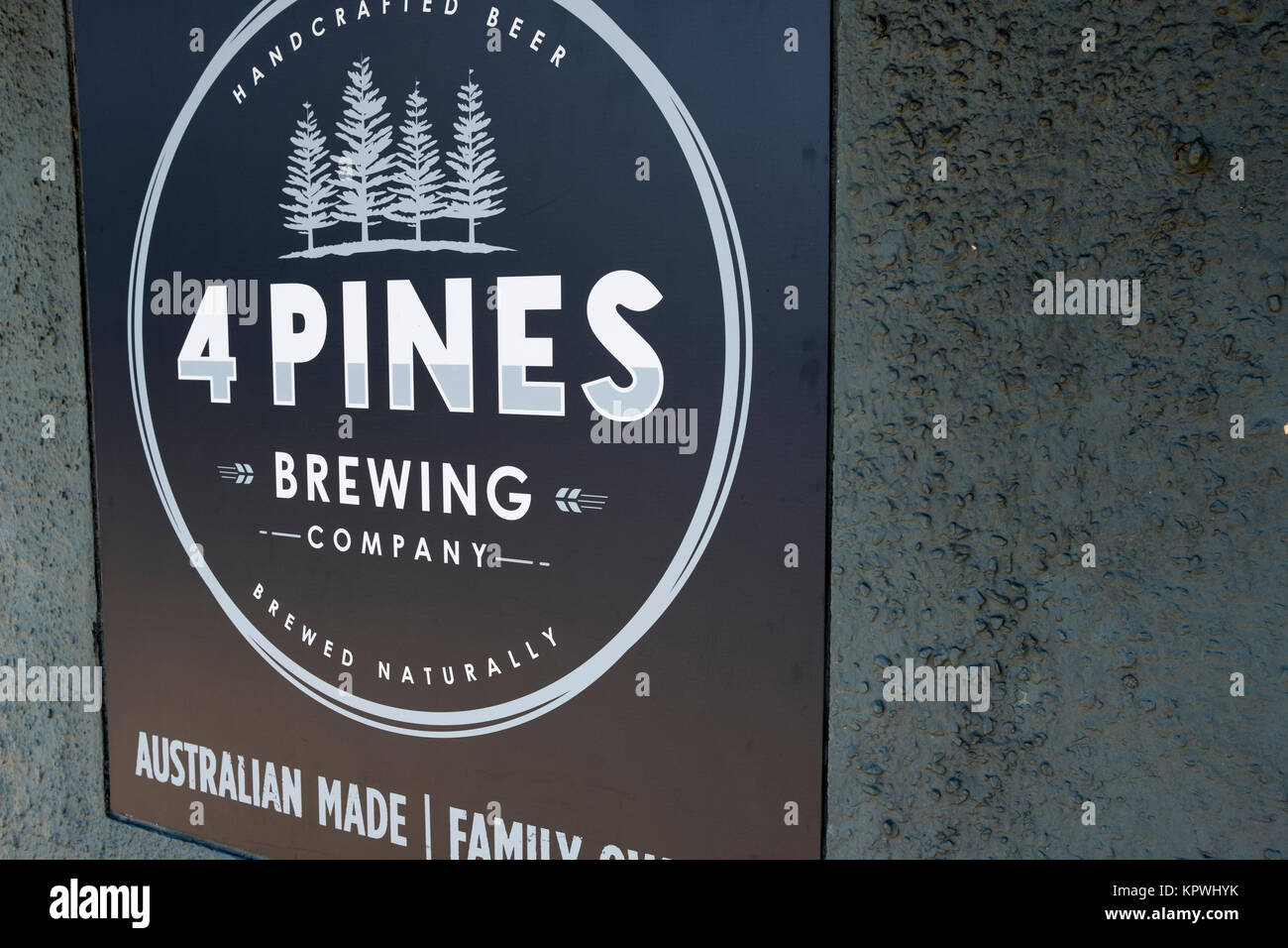 Australian 4 pines brewing company sign in Manly Sydney,NSW,Australia Stock Photo