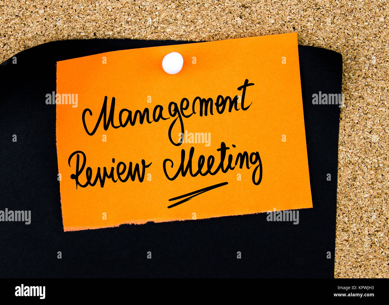 Management Review Meeting Written On Orange Paper Note Stock Photo Alamy