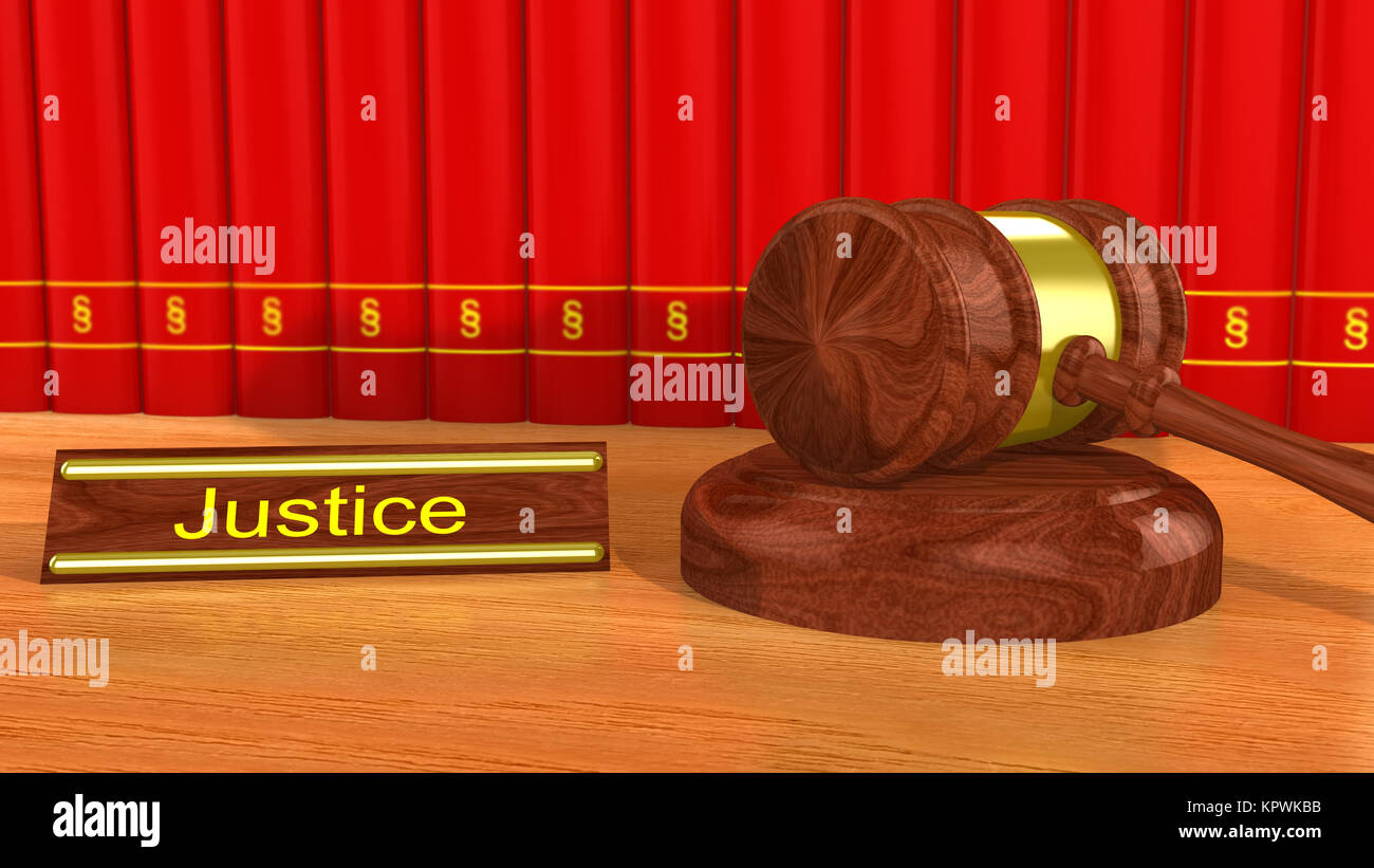 Justice gavel with books Stock Photo