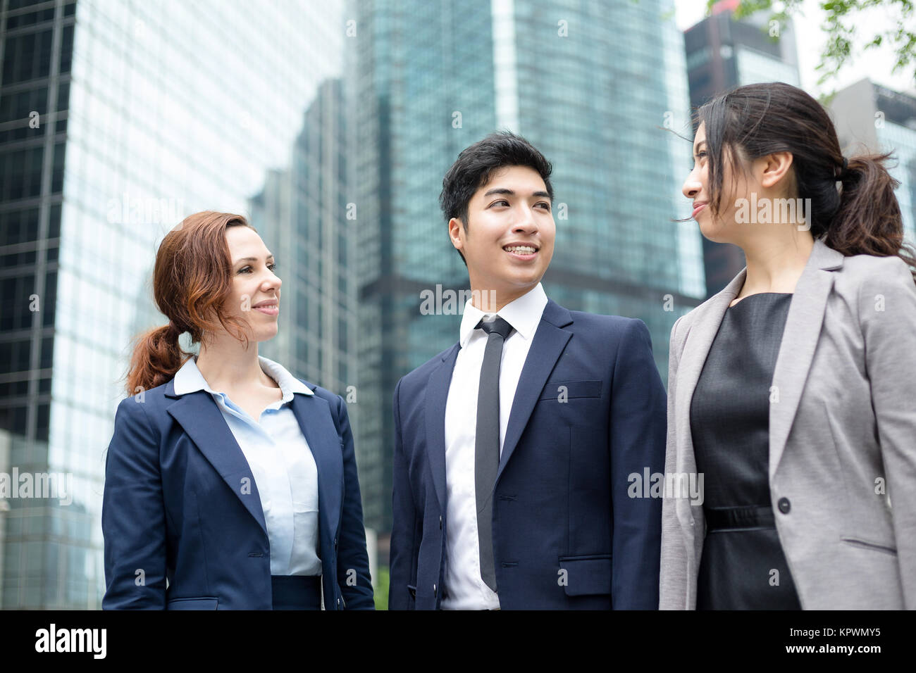 Business team talking to each other Stock Photo