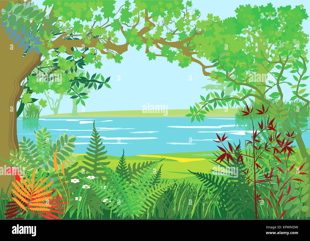 nature landscape with trees Stock Photo - Alamy