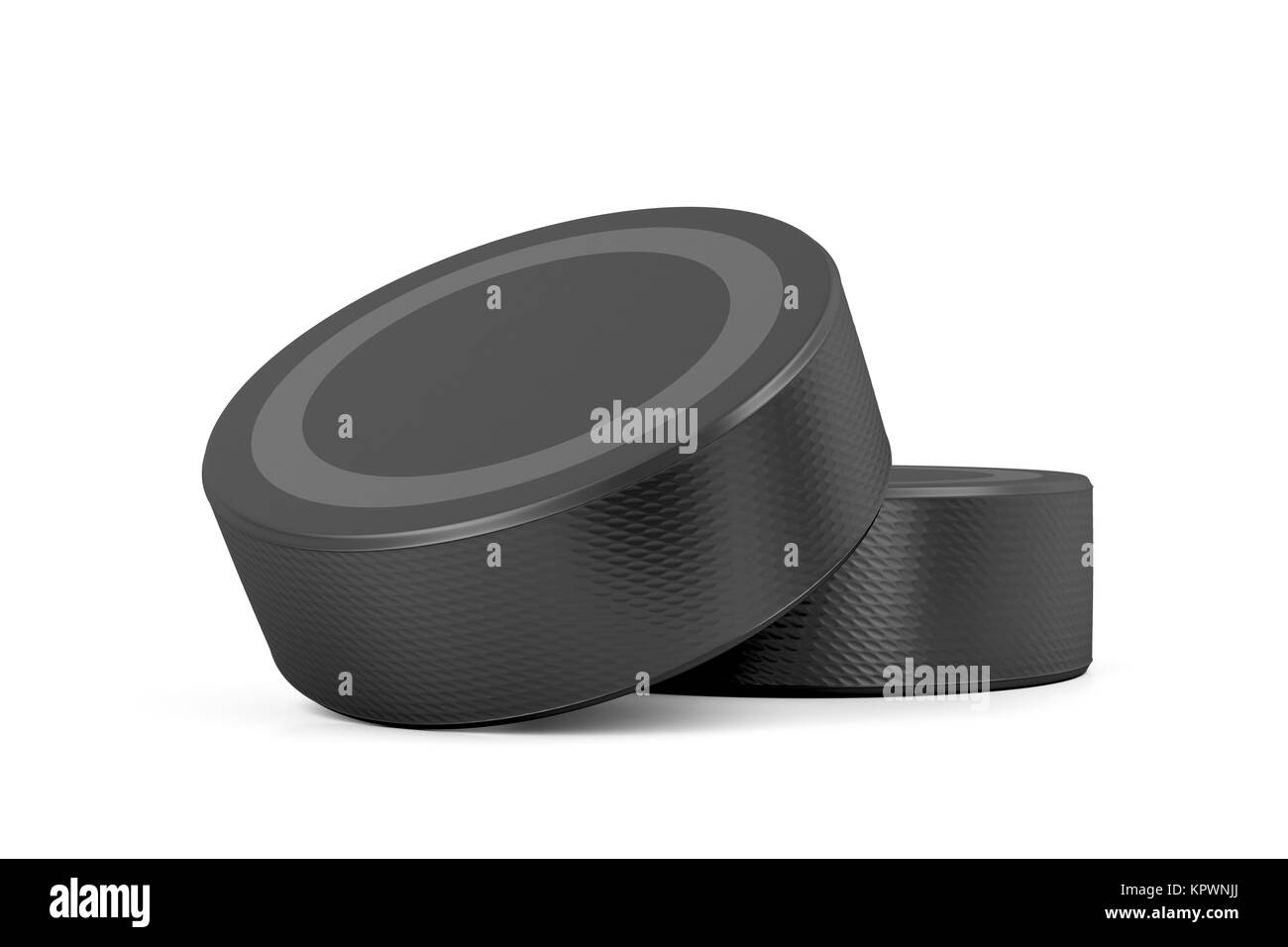 Two ice hockey pucks Stock Photo Alamy