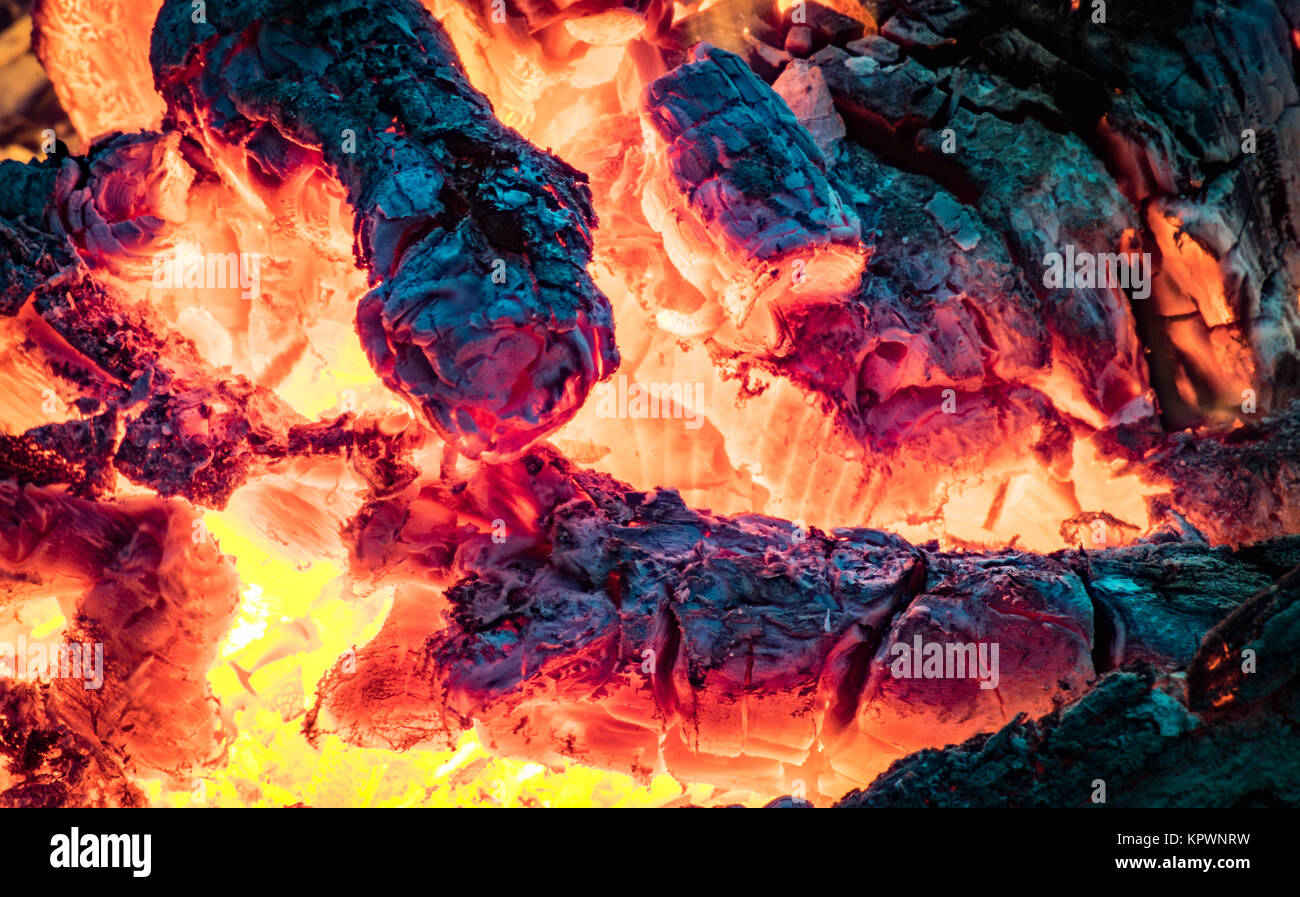 wood fireburning embers in closeup Stock Photo Alamy