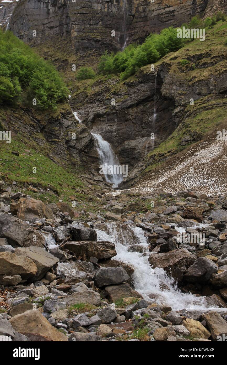 Small waterfall in the Kloental valley Stock Photo
