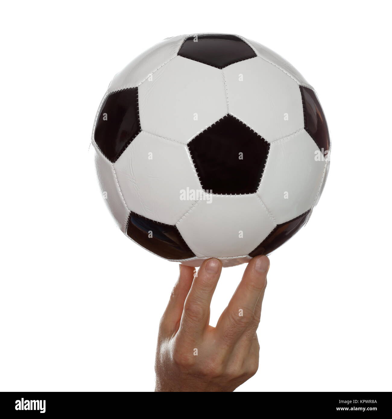 Fußball auf Finnger Stock Photo - Alamy