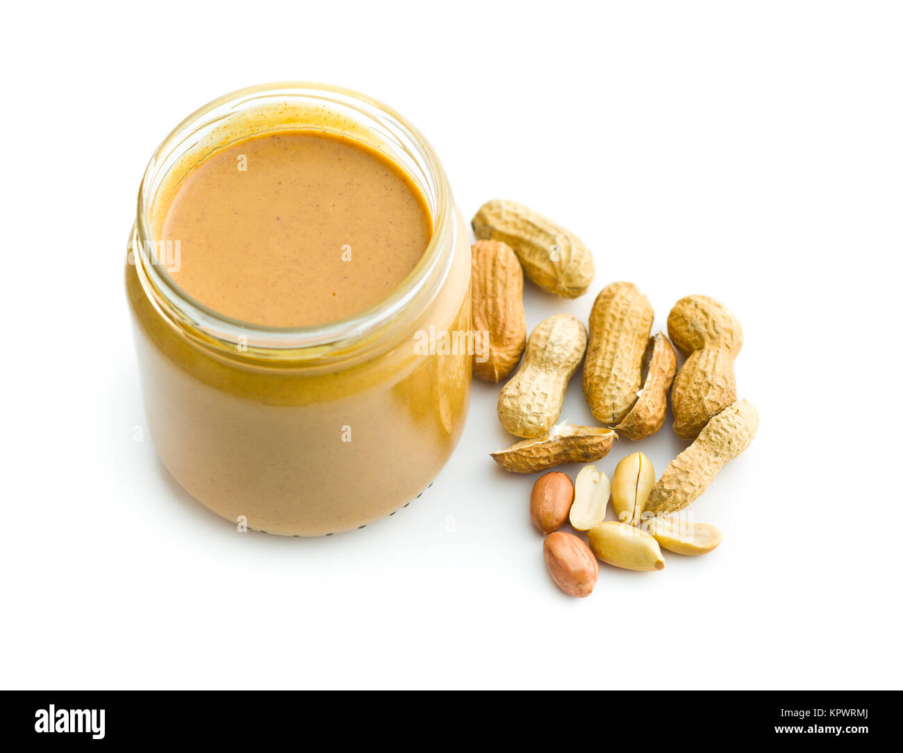 Creamy peanut butter and peanuts Stock Photo Alamy