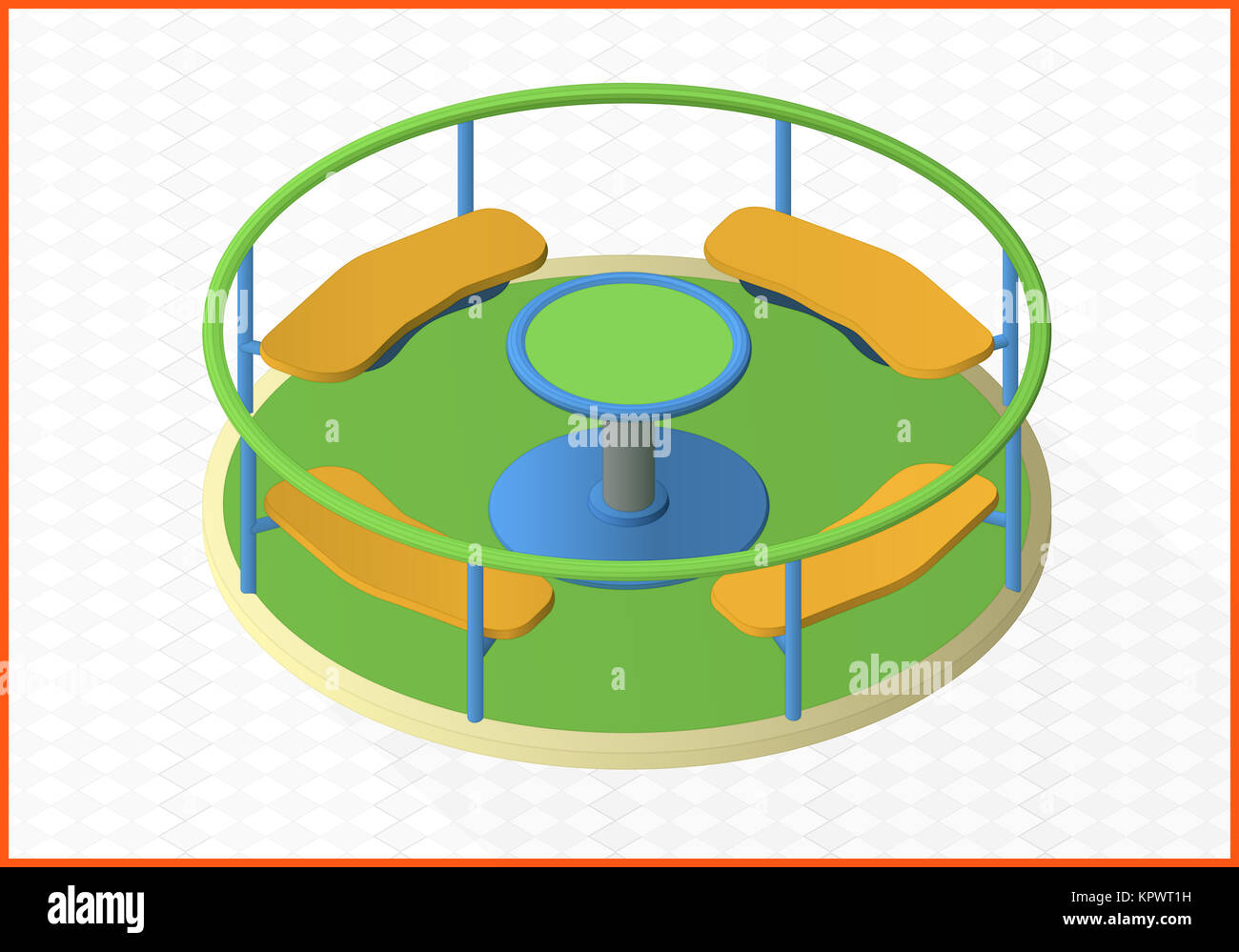 carousel isometric perspective view flat Stock Photo - Alamy
