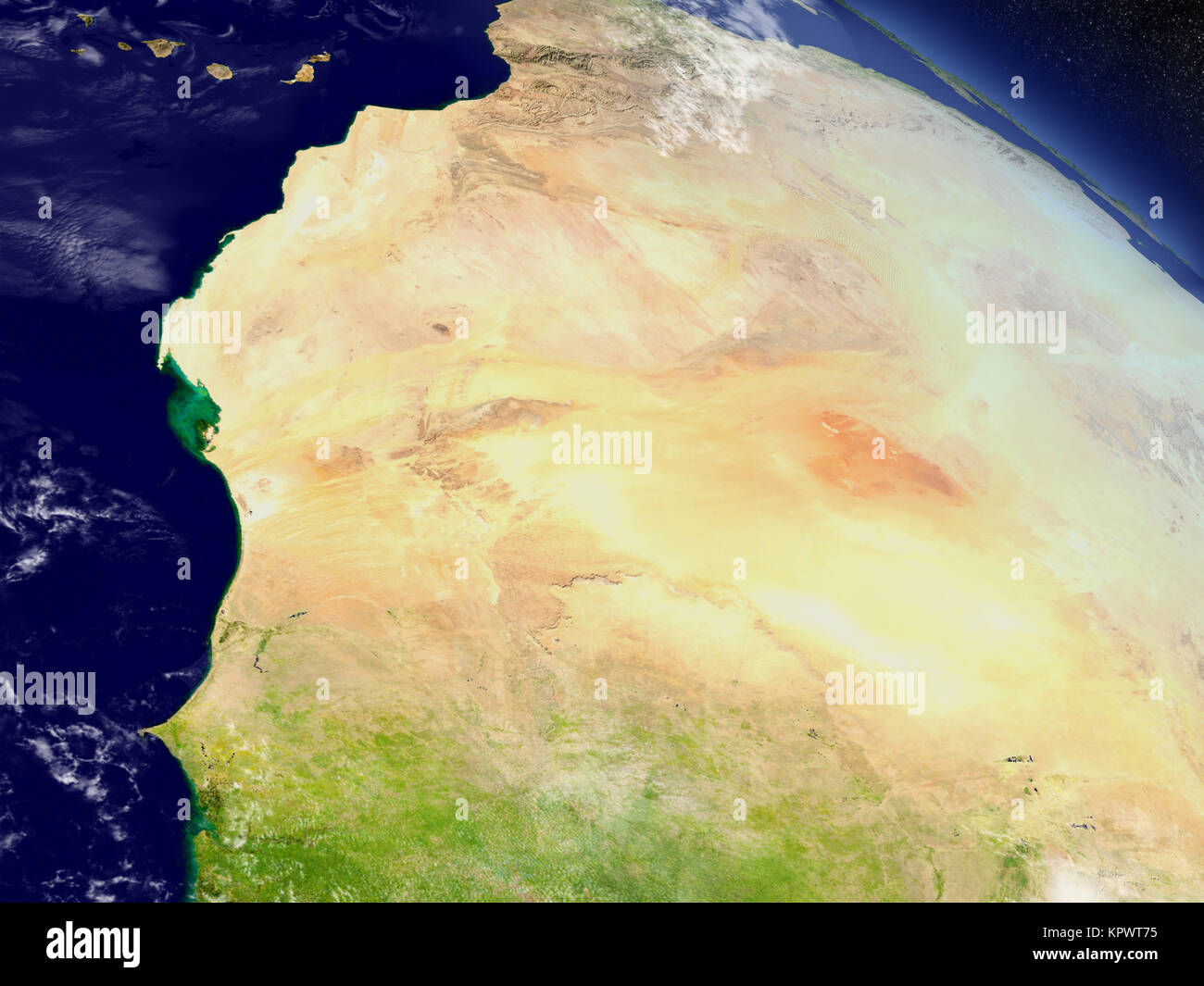 Mauritania from space Stock Photo