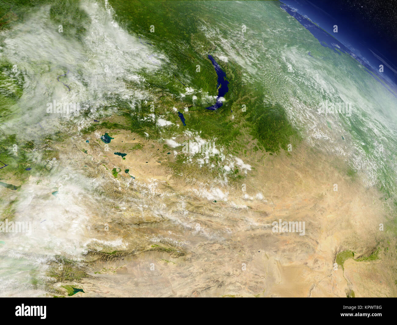Mongolia from space Stock Photo - Alamy